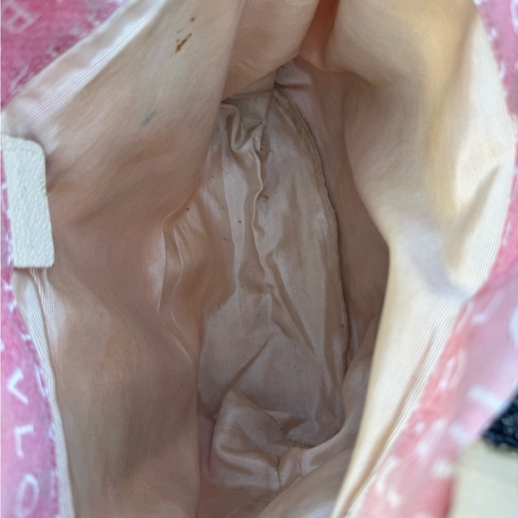 Bvlgari Pink Canvas Logo Mini Tote Bag Leather Trim Made in Italy - Picture 14 of 14